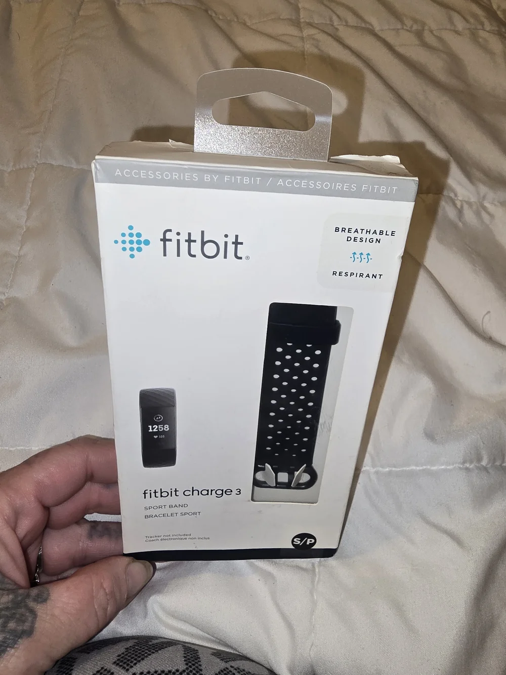 Fitbit Black and White Polka Dot Sport Band